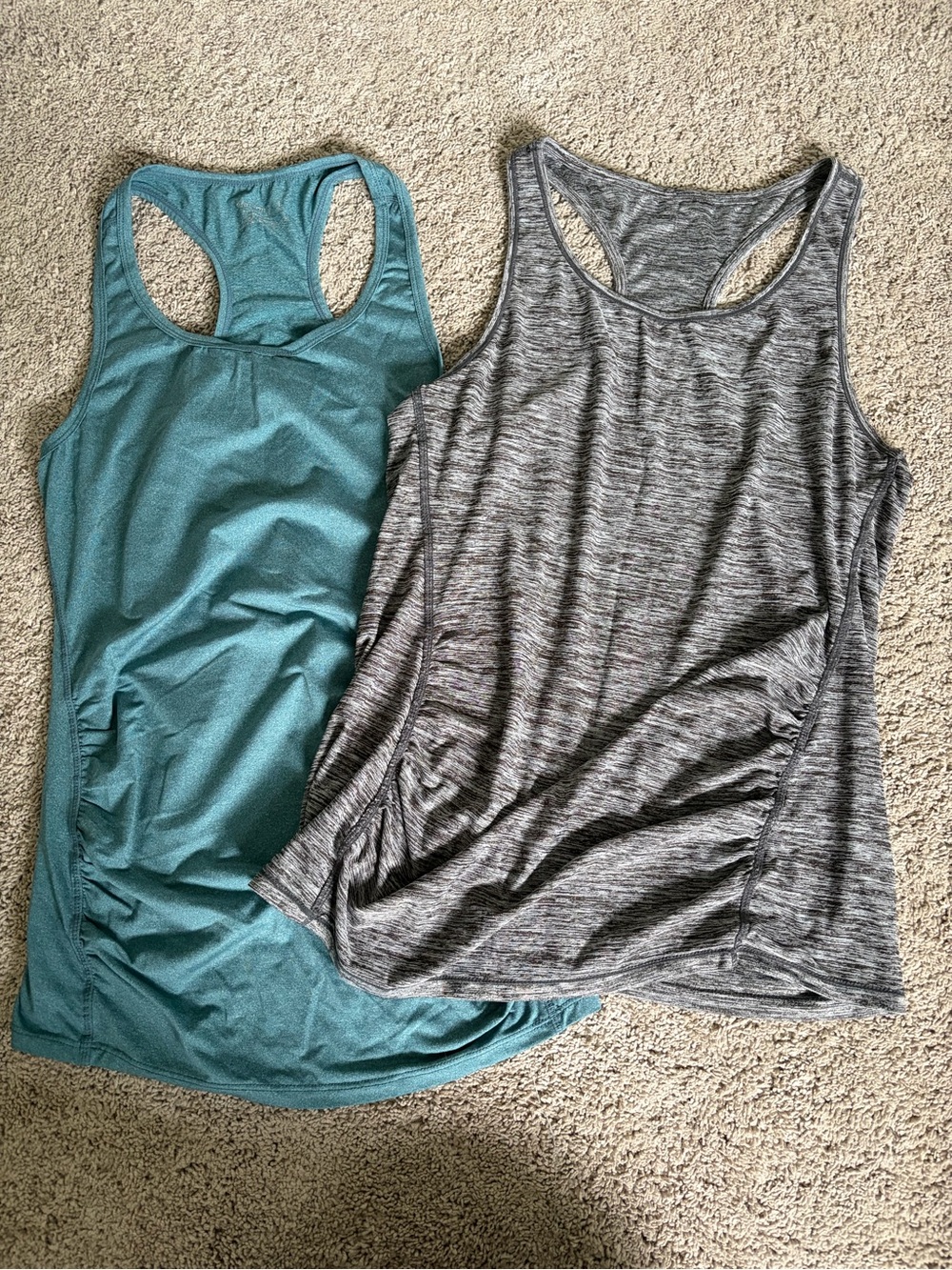 Maternity (2) pack Women's Racerback Tank Top - Teal and Gray